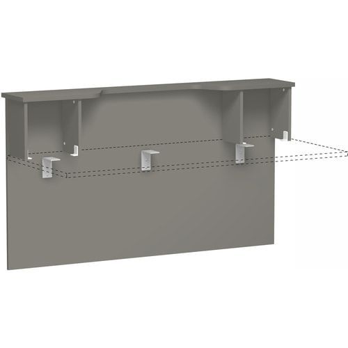 Anbau Thekenelement, Anbaumodul, Monitorausschnitt, Fachseiten, 25 mm Dreischicht-Feinspan, 1.025 x 1.800 x 300 mm (HxBxT), Dekor Ahorn