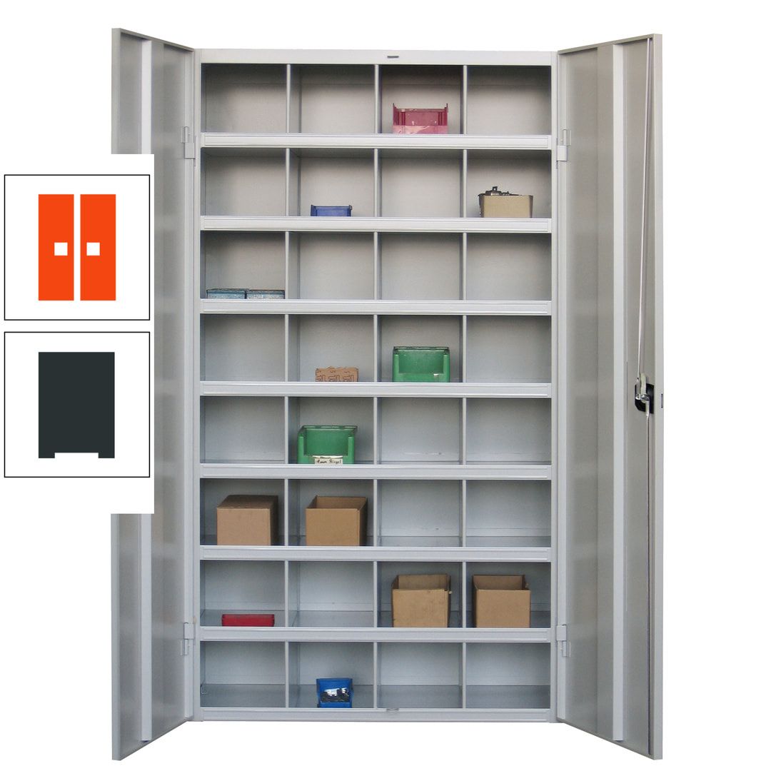 Fächerschrank - Sortierstation - Büroschrank - 32 Fächer - 1.800 x 1.000 x 530 mm (HxBxT) - Materialschrank - anthrazitgrau