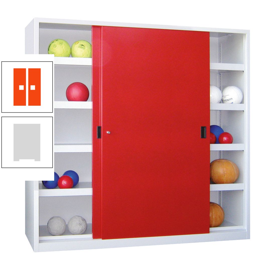 Ballschrank - Schiebetüren - Trennwand - 8 Böden - 1.950x1.500x600 mm (HxBxT) - anthrazitgrau