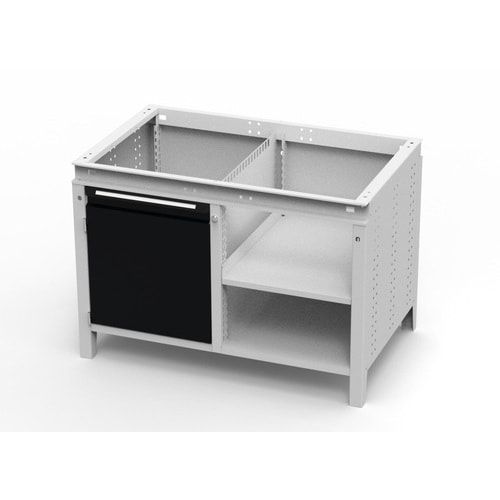 OTTOKIND Werkbank - bündige Arbeitsplatte - 850 x 1.150 x 750 mm (HxBxT) - Schrank - 2 Ablageböden - lichtgrau