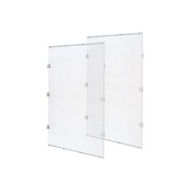 Rückwand für Grundmodell, paarweise, Polycarbonat-Stegplatten, Farbe Aluminium