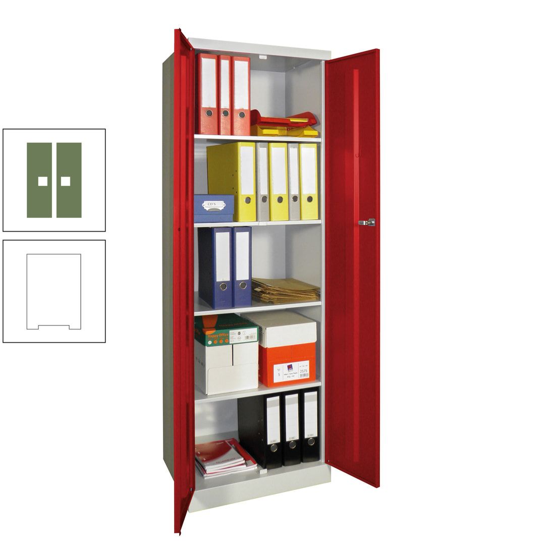 Aktenschrank - Sockel - 4 Böden - 1.800x600x500 mm (HxBxT) - Zylinderschloss - anthrazitgrau