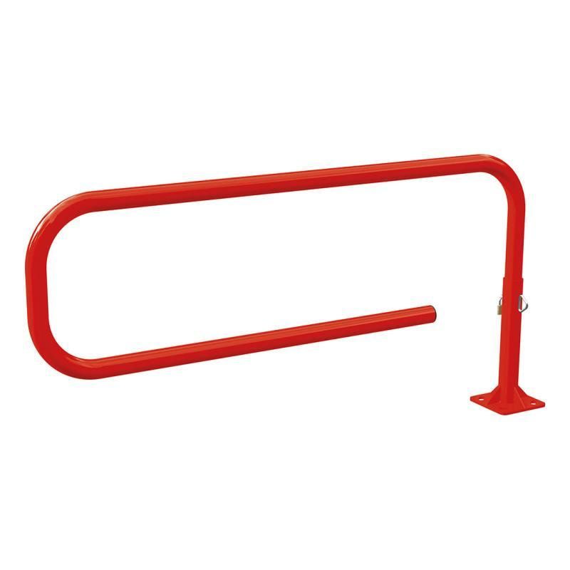 Drehschranke, Schlagbaum, Haarnadelform, Stahlrohr, 1.800 mm breit, Farbe enzianblau