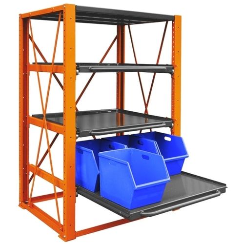 Eichinger Schubfach-Schwerlastregal, Fachlast 1.000 kg, Fachmaße: 1.005 x 1.045 mm (BxT), 3 Fachböden, höhenverstellbar, Farbe anthrazitgrau(RAL 7016)