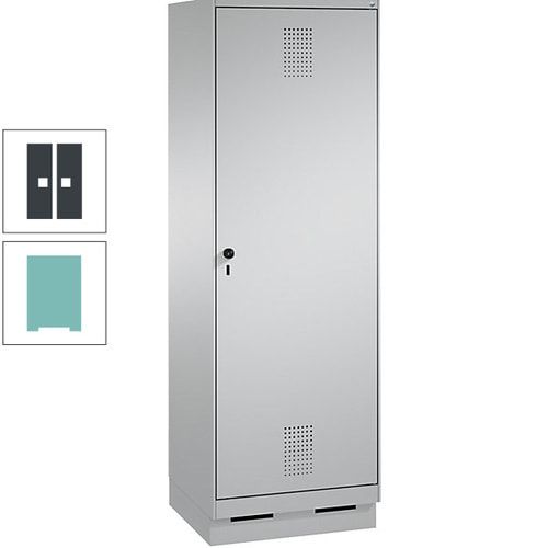Doppel-Spind, Garderobenschrank, 1 Tür für 2 Abteile a 300 mm, Korpus anthrazitgrau, Türen anthrazitgrau, 1.800 x 600 x 500 mm (HxBxT)