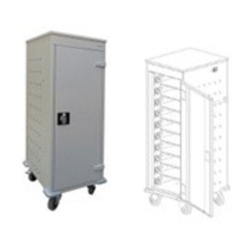 Laptopwagen, Trolley, Ladefunktion, 230V, Schukostecker, 10 Fächer, 1.250 x 530 x 540 mm (HxBxT), Korpusfarbe anthrazitgrau, Frontfarbe anthrazitgrau