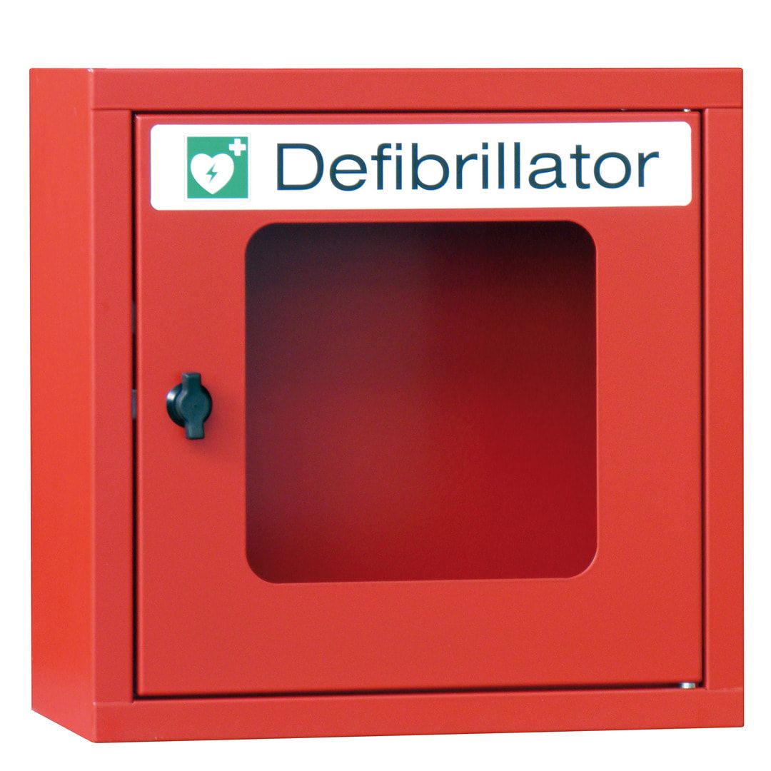 Defibrillatorenschrank - 400 x 400 x 200 mm (HxBxT) - Sichtfenster - anthrazitgrau