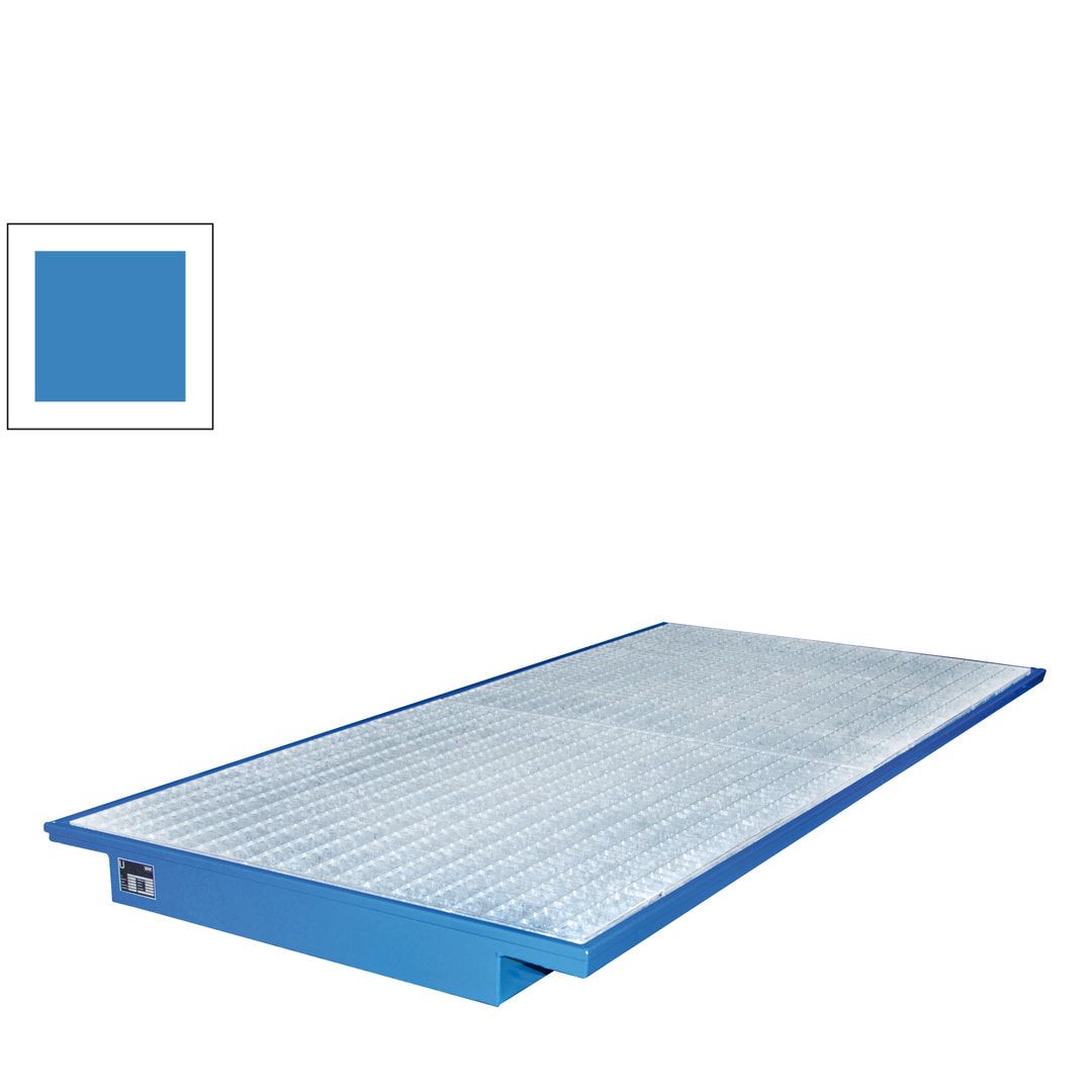 BAUER Einhänge-Regalwanne für Palettenregale mit Gitterrost - (BxT) 1.750 x 1.250 mm - Volumen 200 l - feuerrot