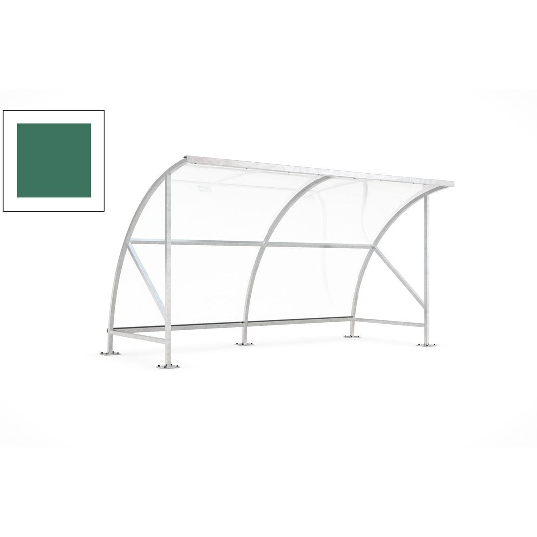 Fahrradunterstand - Fahrradgarage mit Bogendach - Stahl und Kunststoff - 2.290 x 4.130 x 2.100 mm (HxBxT) - Farbe Achatgrau