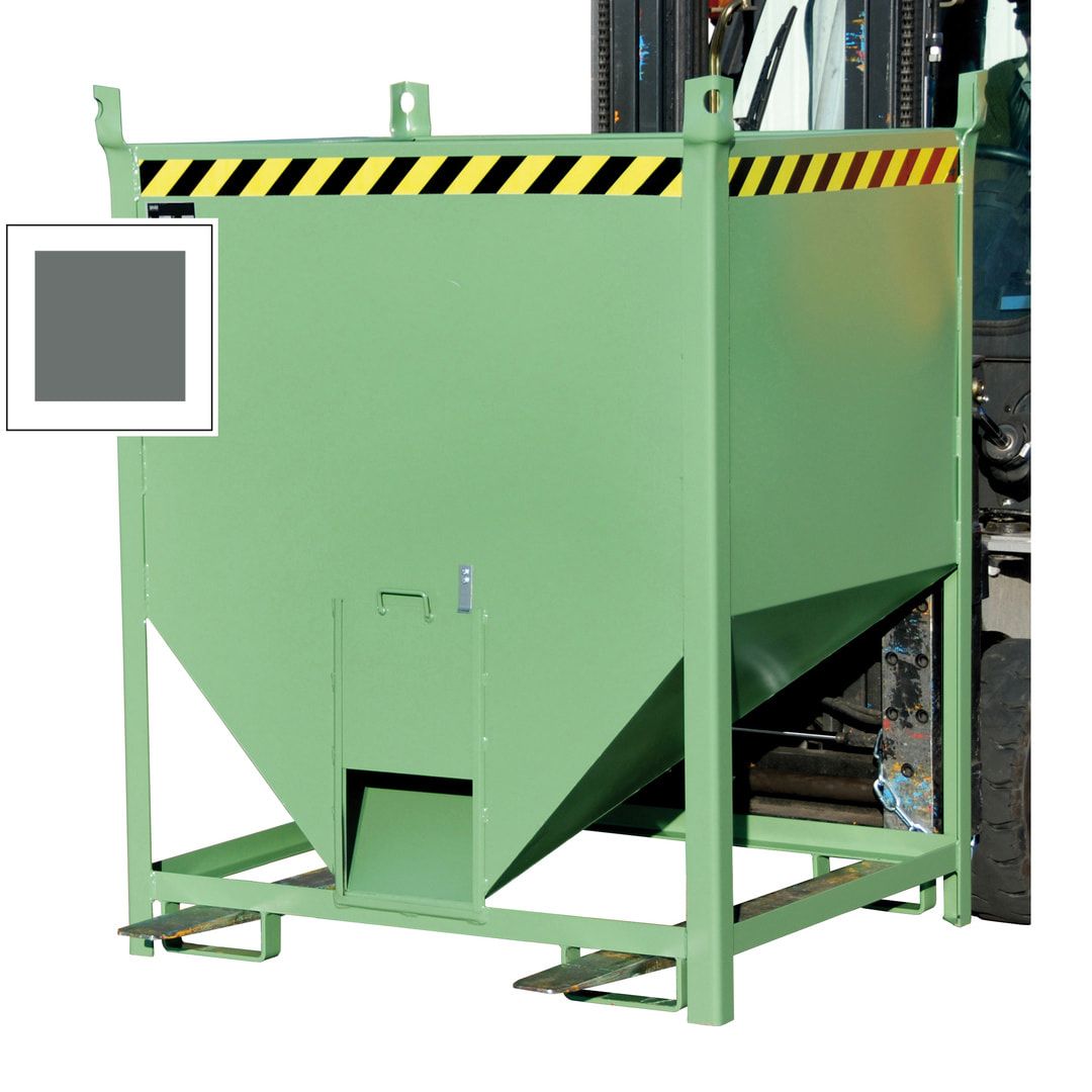 BAUER Silobehälter - 1000 l Volumen - 1500 kg Tragkraft - Schiebeverschluss - feuerrot