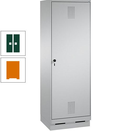 Doppel-Spind, Garderobenschrank, 1 Tür für 2 Abteile a 300 mm, Korpus anthrazitgrau, Türen anthrazitgrau, 1.800 x 600 x 500 mm (HxBxT)
