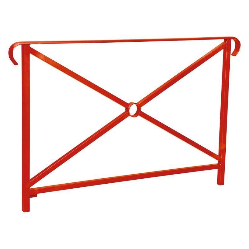 Geländer Kreuz und Kreis - 1.000 x 1.500 mm - flacher Handlauf - Farbe enzianblau - Außengeländer Systemgeländer
