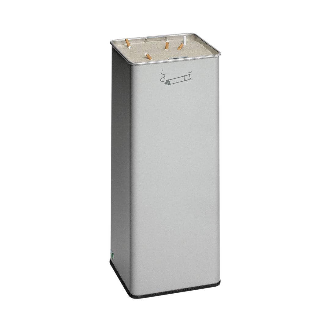 Standaschenbecher, Standascher, 665 x 260 x 260 mm (HxBxT), Ascher, Turmaschenbecher, Antik-silber, Kippsieb, mit Sand befüllbar