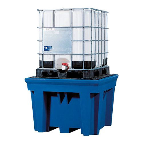 IBC-Station aus Kunststoff - für 1 IBC - PE-Stellfläche - 1.100 l - Traglast 2.000 kg - 965 x 1.430 x 1.430 mm (HxBxT)