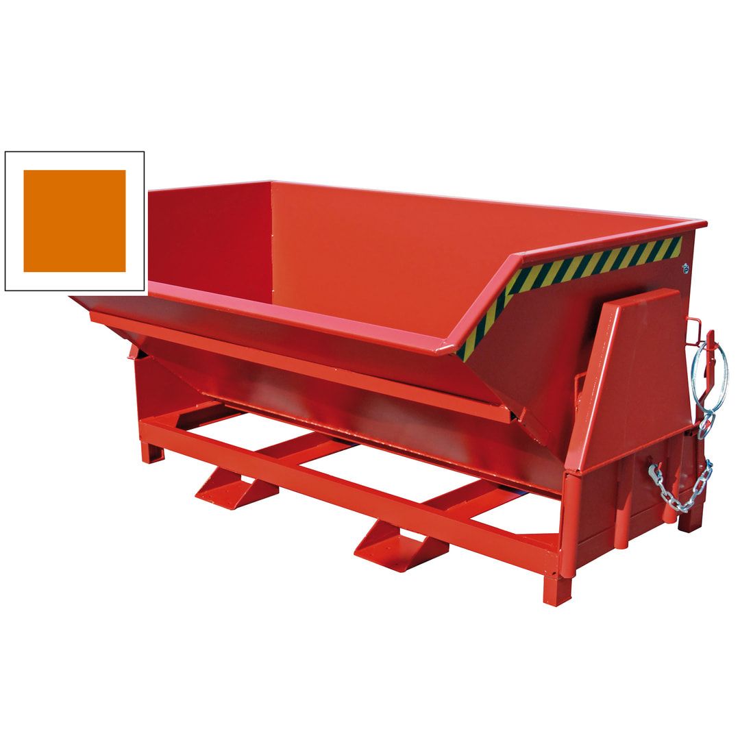 BAUER Kippbehälter - 1.000 l Volumen - 2.000 kg - Abrollmechanismus - feuerrot