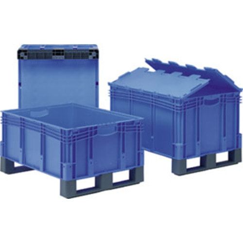 Euro-Stapelbehälter - Traglast 200 kg - 127 L - BxLxH 600x800x420 mm - Doppelboden - Kufen