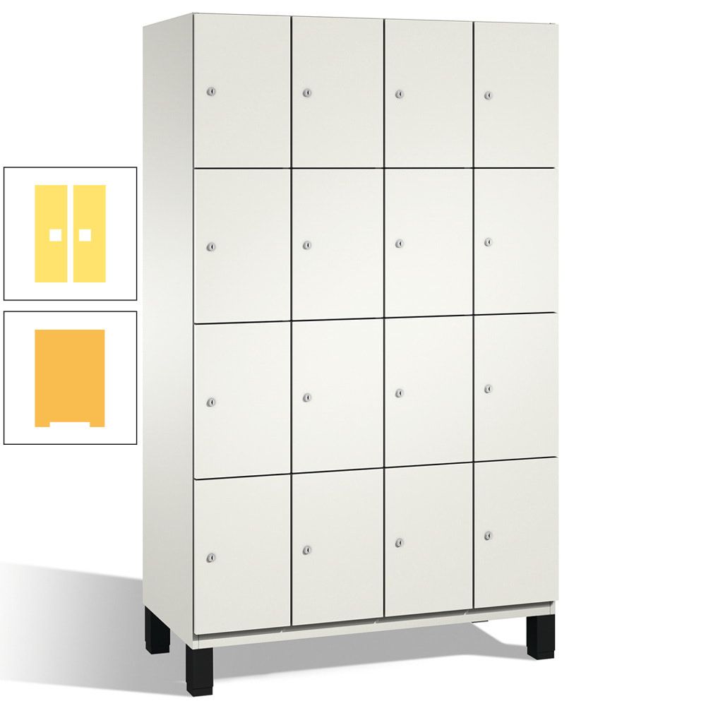 Fächerschrank, Stahlschrank, 16 Fächer, Türöffnungsbegrenzer, mit Füßen, Korpus lichtgrau, Tür anthrazitgrau, 1.980 x 1.200 x 525 mm (HxBxT)