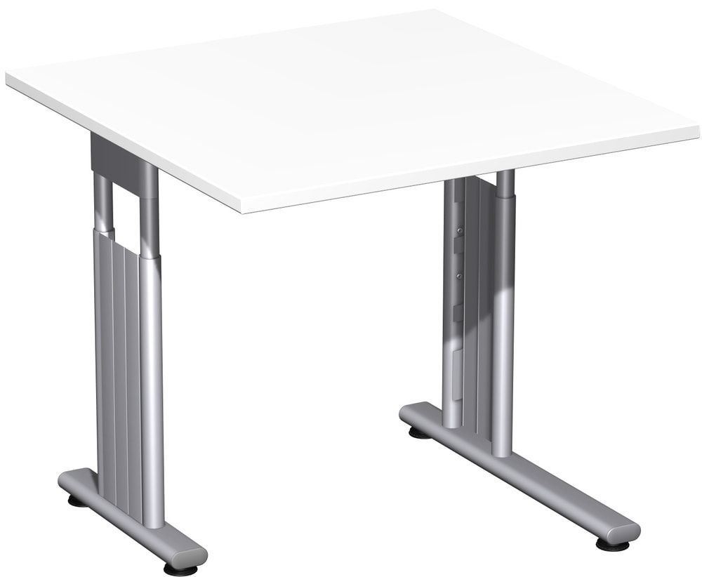 Schreibtisch - C-Fuß Flex - Bürotisch - höhenverstellbar - 820 x 1.200 x 800 mm (HxBxT) - Dekor Ahorn - Gestell silber