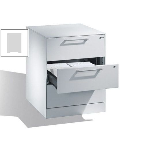 Karteikartenschrank, Aktenschrank, Büroschrank, DIN A5, 3 Auszüge, 2-bahnig, Farbe lichtgrau, 698 x 562 x 600 mm (HxBxT)