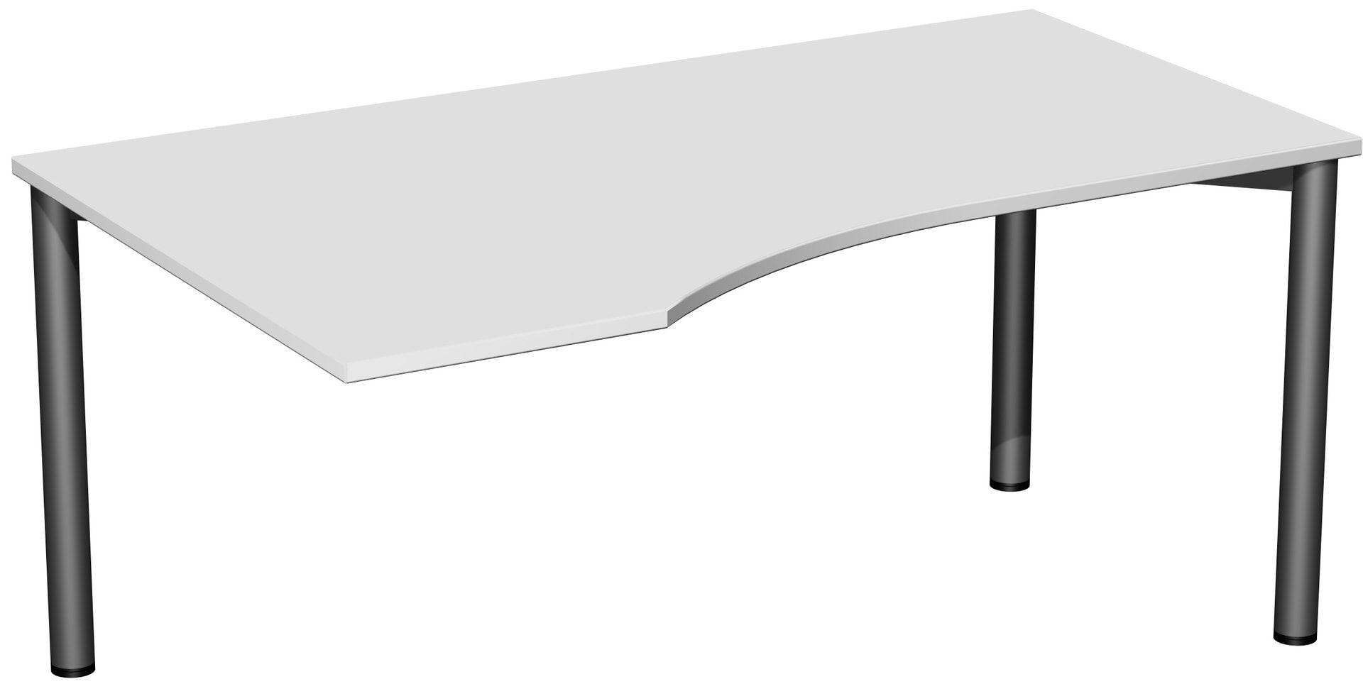 Eckschreibtisch - Ecke links - 4-Fuß Flex - 720 x 1.600 x 1.000 mm (HxBxT) - Gestell anthrazit - Ahorn