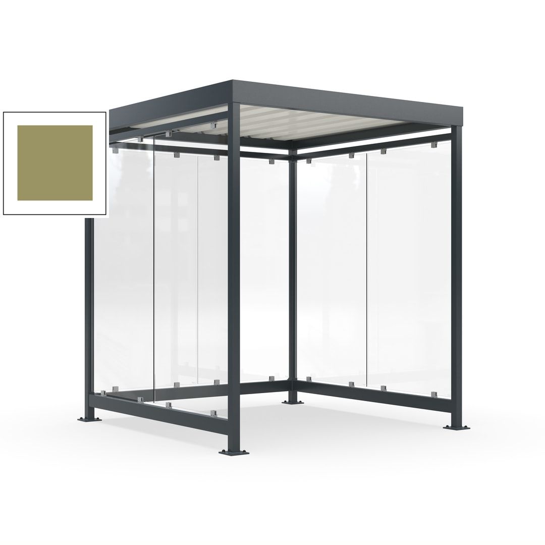 Raucherunterstand, Bushaltestelle, 6-7 Personen, 6 Wände, 2.510 x 2.165 x 2.165 mm (HxBxT), Achatgrau