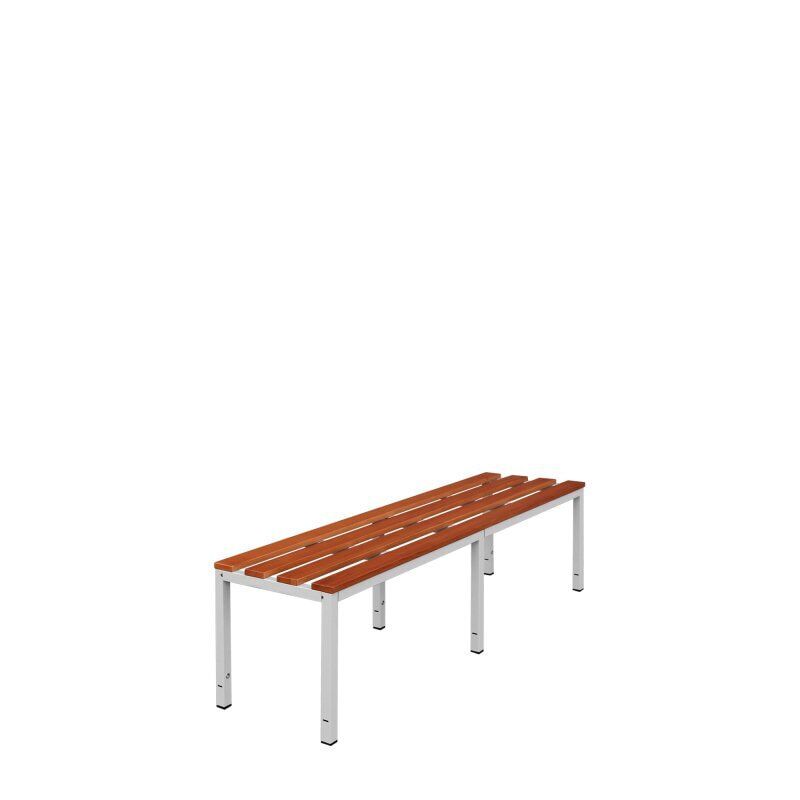 Umkleidebank, Umkleide-Sitzbank, Breite 1.000 mm, Sitzhöhe 400 mm, Stahl mit Holzleisten, Gestell: lichtgrau, Sitzleisten: Buche