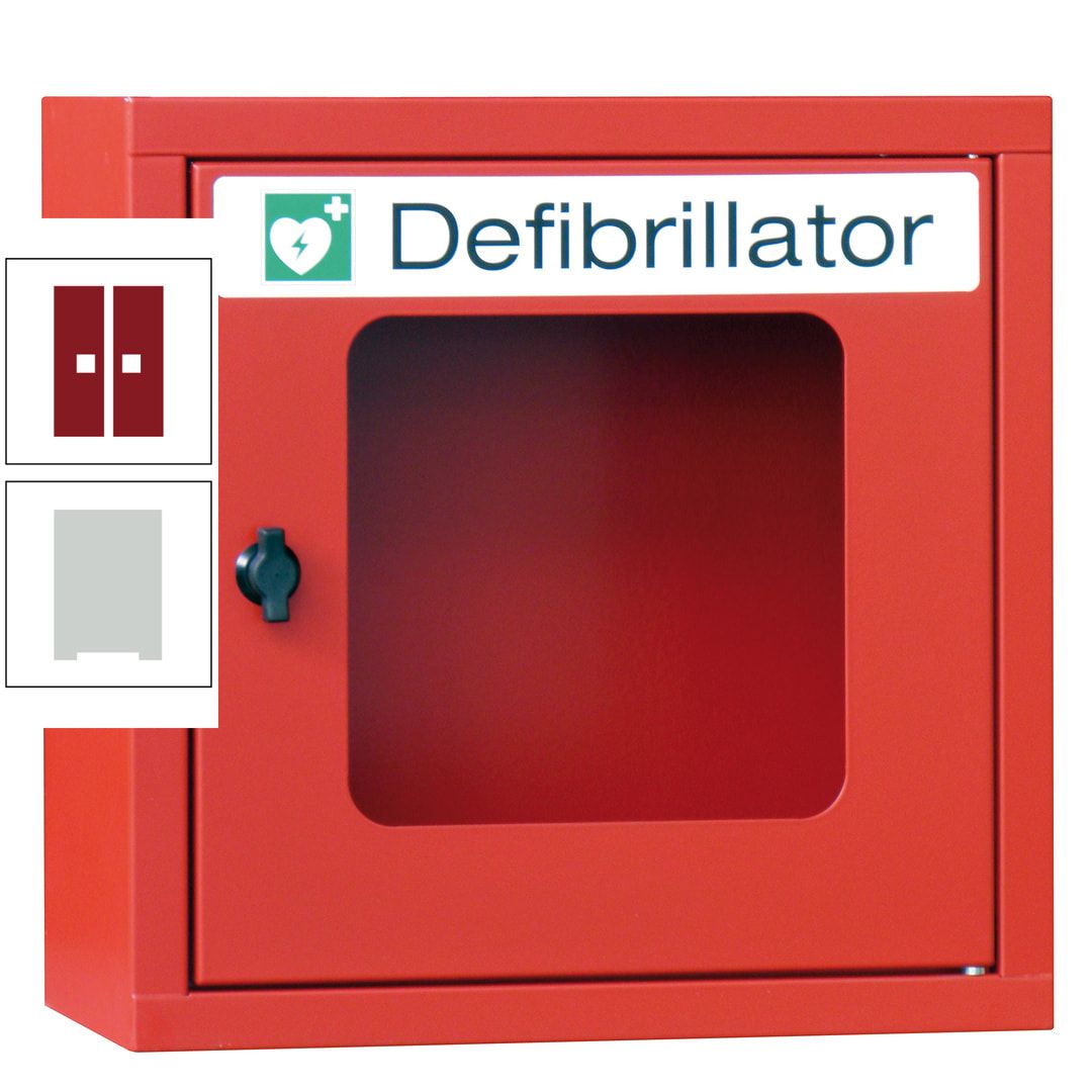 Defibrillatorenschrank - 400 x 400 x 200 mm (HxBxT) - Sichtfenster - anthrazitgrau