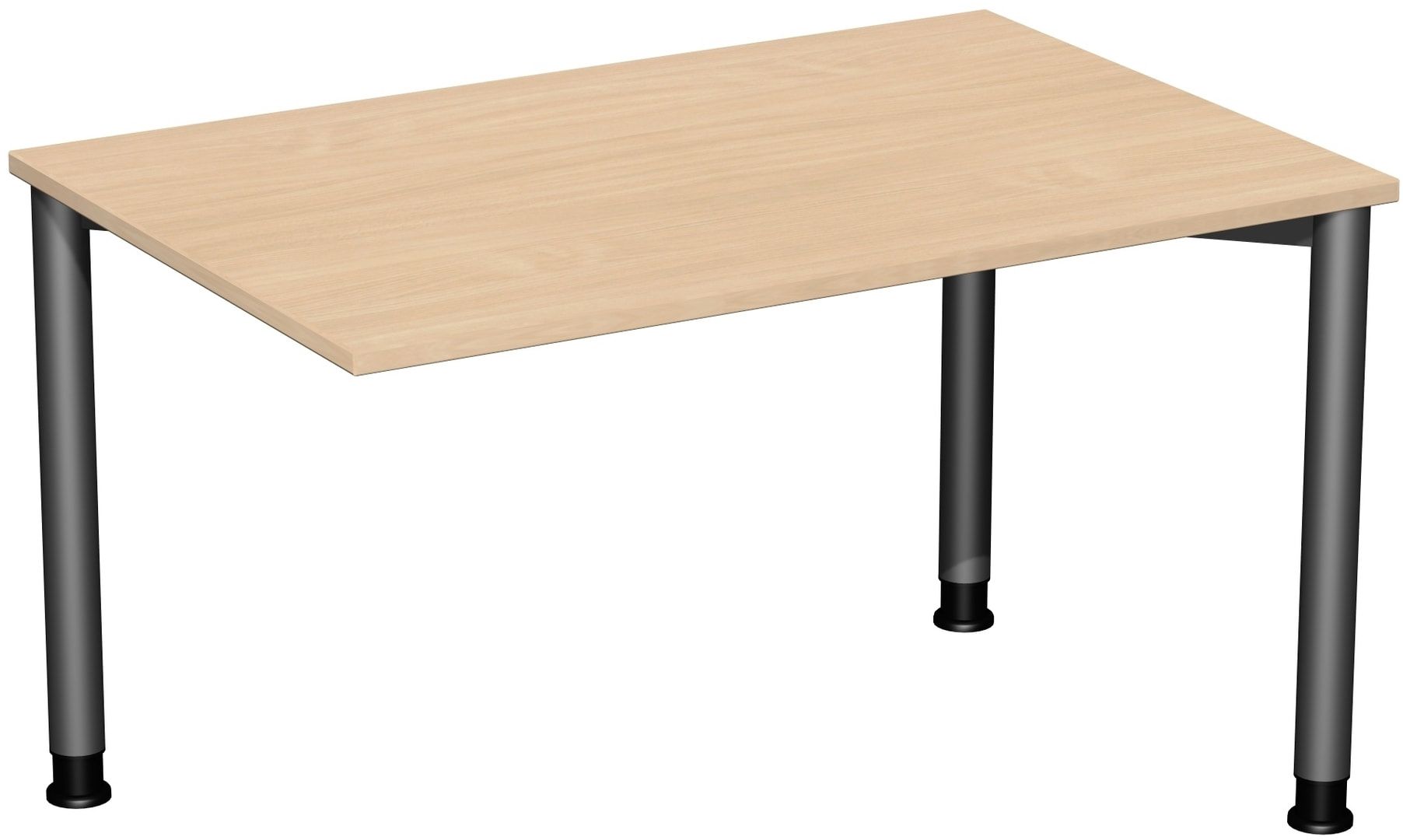 Schreibtisch - 4-Fuß Flex - Bürotisch - Höhe 680-800 mm - 1.200 x 600 mm (BxT) - Gestell anthrazit - Ahorn