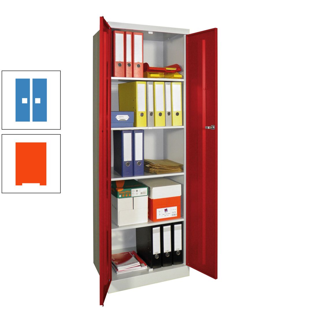 Aktenschrank - Sockel - 4 Böden - 1.800x600x500 mm (HxBxT) - Zylinderschloss - anthrazitgrau