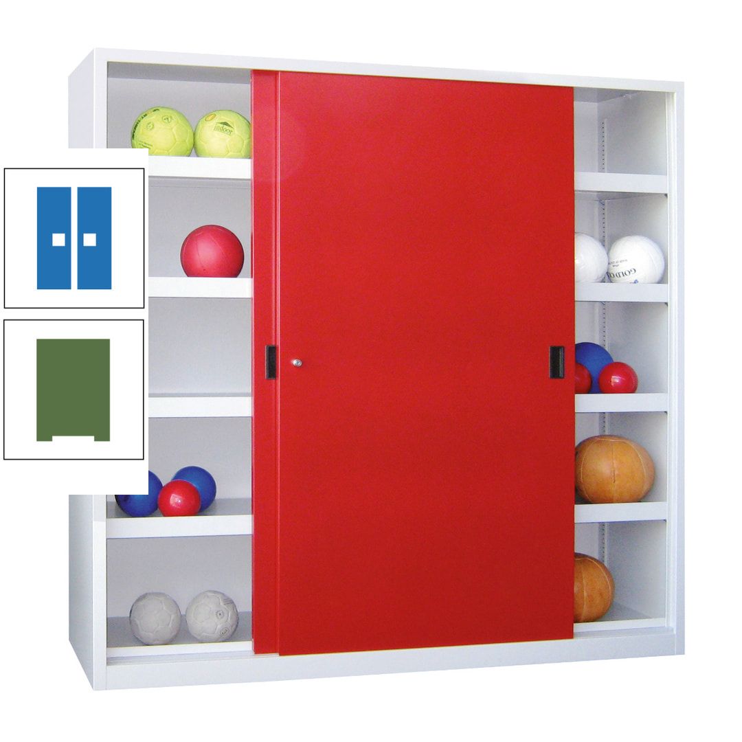 Ballschrank - Schiebetüren - Trennwand - 8 Böden - 1.950x1.500x600 mm (HxBxT) - anthrazitgrau