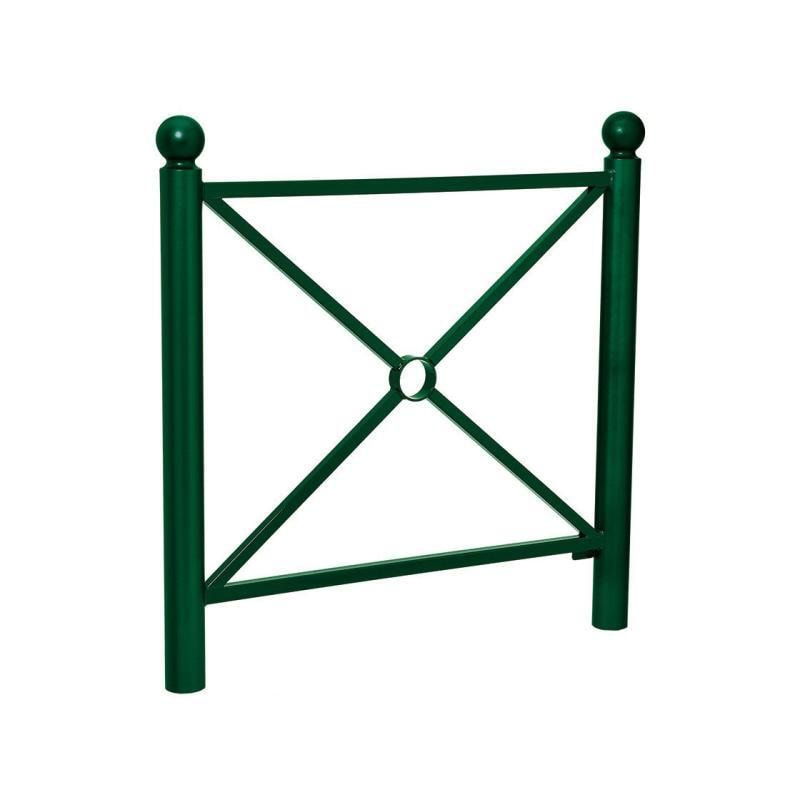 Geländer Kreuz und Kreis - 1.000 x 1.072 mm - Pfosten mit Helmkopf - Farbe enzianblau - Außengeländer Systemgeländer