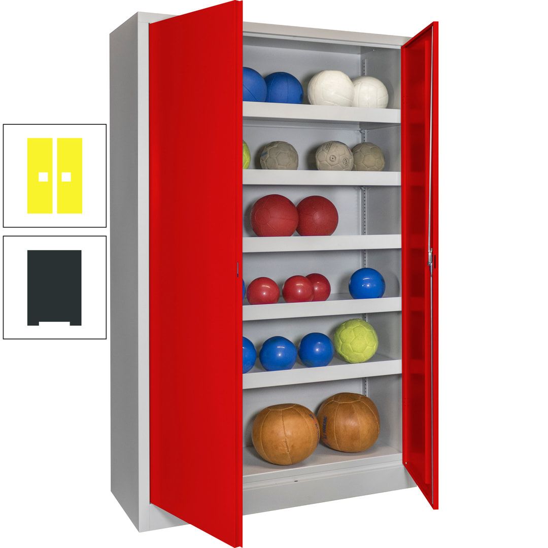 Ballschrank - Vollblechtüren - 5 Böden - 1.950x1.200x500 mm (HxBxT) - anthrazitgrau
