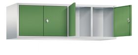 Aufsatzschrank für Spinde und Schließfachschränke, Doppeltüren, 4 Abteile, 500 x 1.590 x 500 mm (HxBxT)