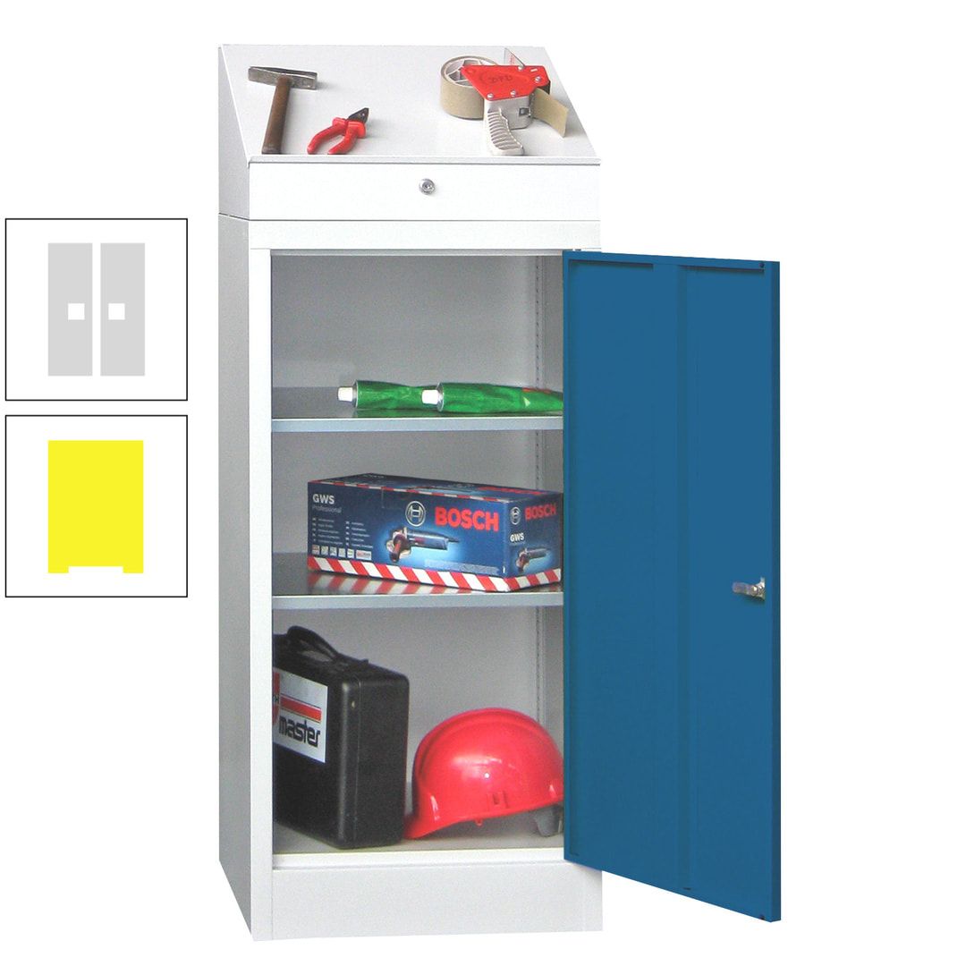 Stehpult mit Schrank - Vollblechtür - Zylinderschloss - 1.270x500x500 mm (HxBxT) - anthrazitgrau