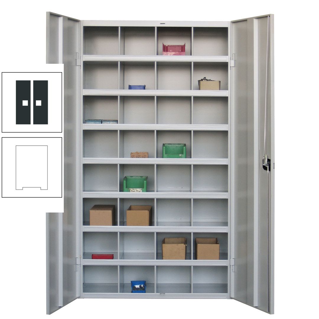 Fächerschrank - Sortierstation - Büroschrank - 32 Fächer - 1.800 x 1.000 x 530 mm (HxBxT) - Materialschrank - anthrazitgrau