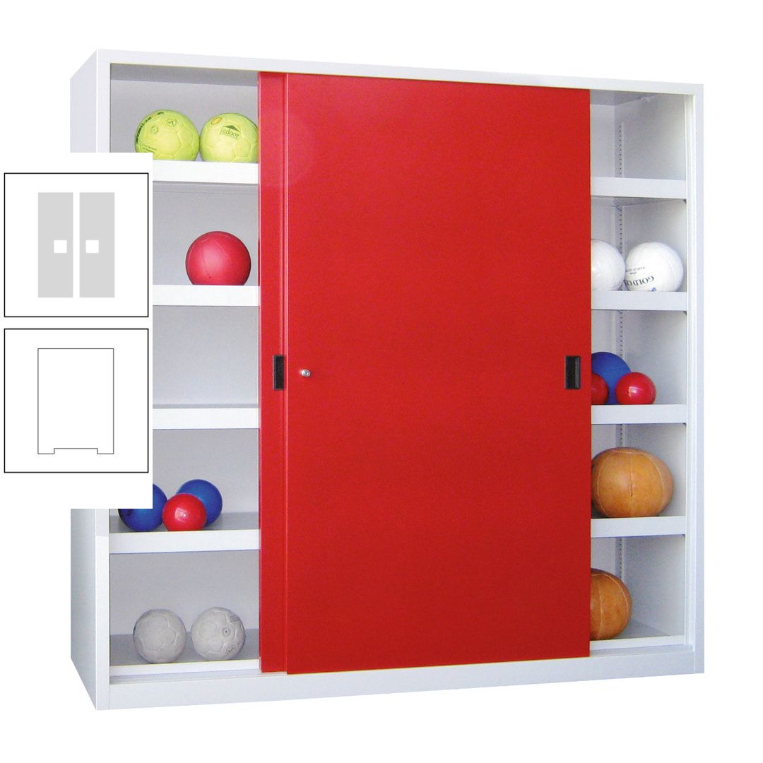 Ballschrank - Schiebetüren - Trennwand - 8 Böden - 1.950x1.500x600 mm (HxBxT) - anthrazitgrau