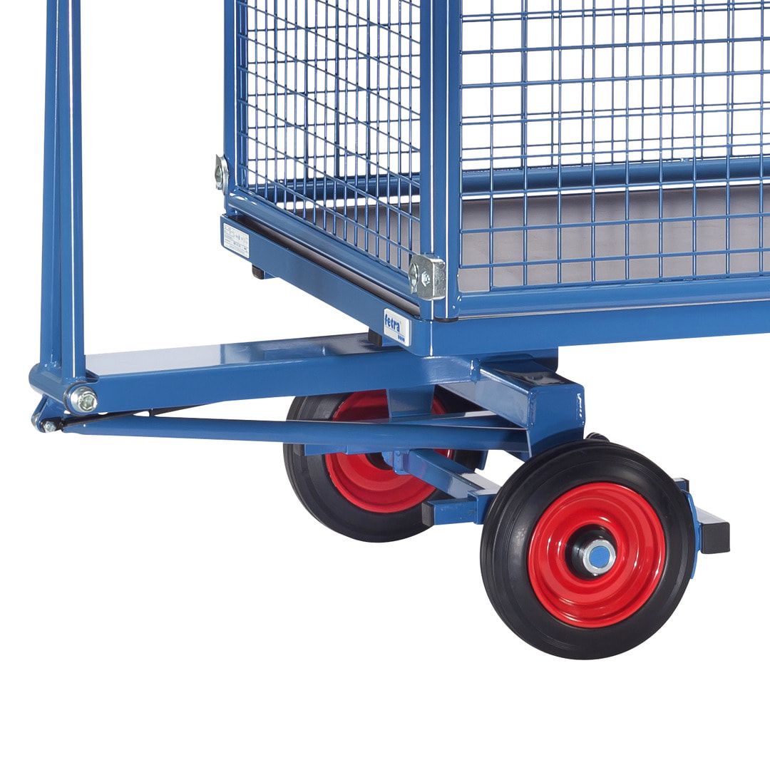 Fetra - Handpritschenwagen - Traglast 700 kg - (BxT) 800 x 1.200 mm - Drahtgitterwände 1.000 mm - Luft
