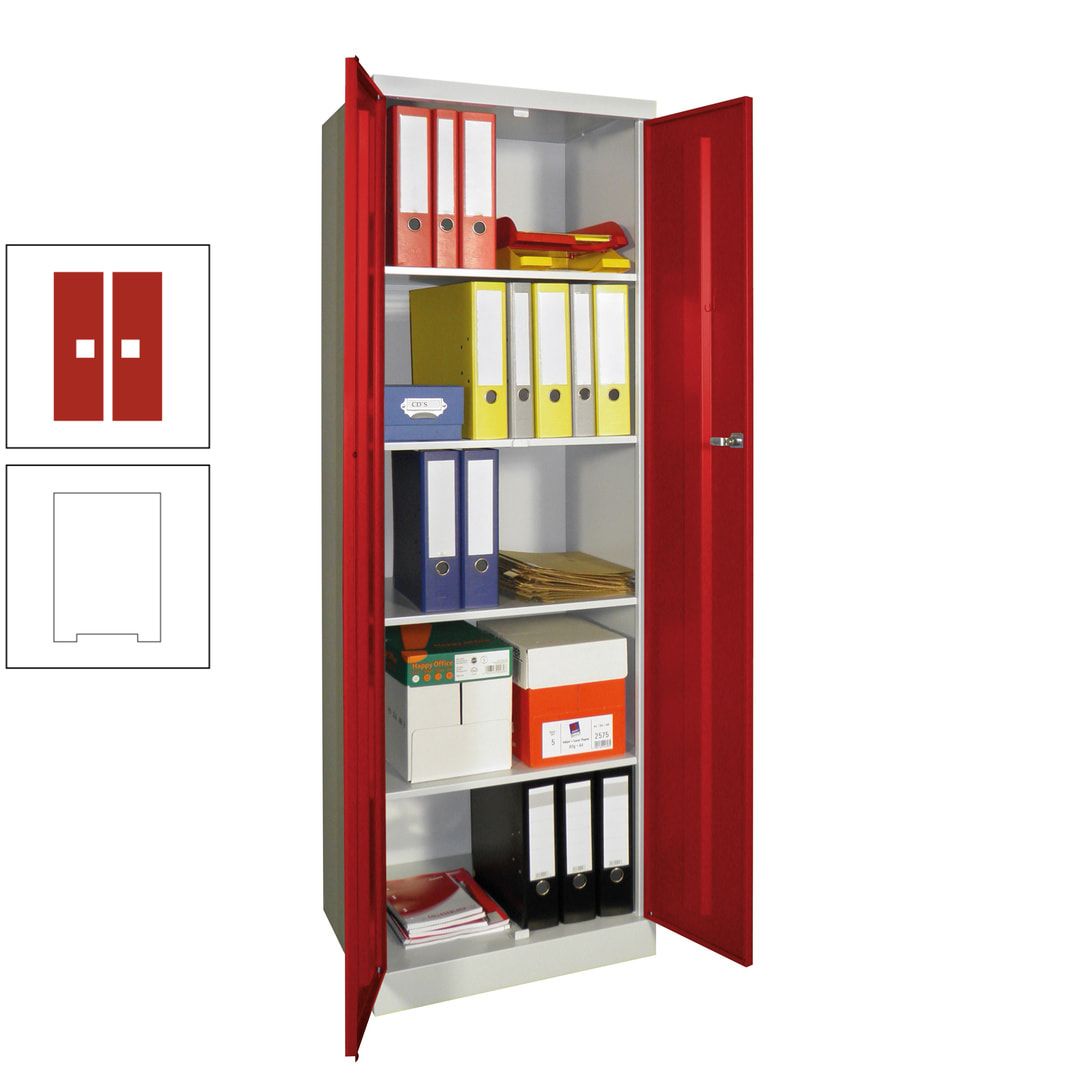 Aktenschrank - Sockel - 4 Böden - 1.800x600x500 mm (HxBxT) - Zylinderschloss - anthrazitgrau