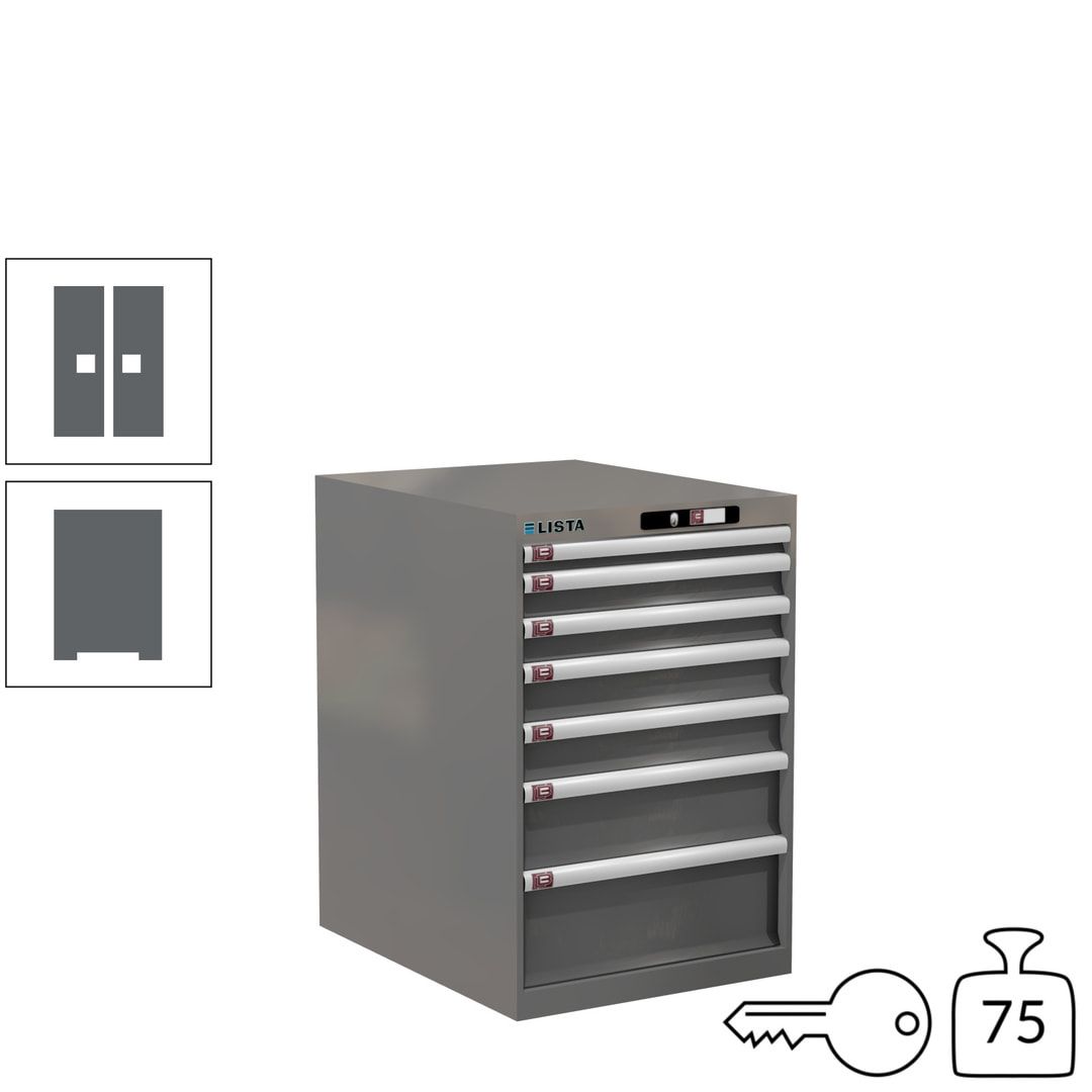 Lista Schubladenschrank - 14.404.010 - 850x564x725 mm (HxBxT) - 7 Schubladen - 75 kg - Key Lock - lichtblau (RAL 5012)