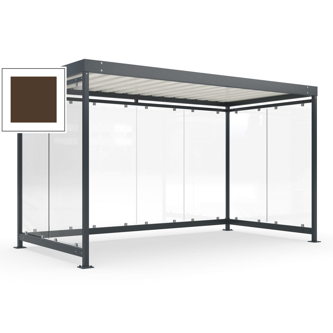 Fahrradunterstand, Fahrgastunterstand, Bushaltestelle, Bausatz, 12-13 Personen, 2.510 x 4.195 x 2.165 mm (HxBxT), 8 Wände, Achatgrau