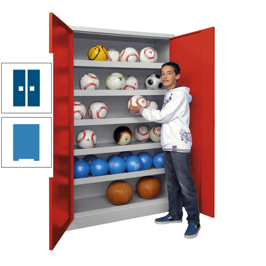 Ballschrank - Vollblechtüren - 5 Böden - 1.950x1.500x500 mm (HxBxT) - anthrazitgrau