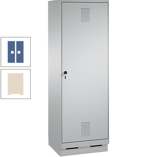 Doppel-Spind, Garderobenschrank, 1 Tür für 2 Abteile a 300 mm, Korpus anthrazitgrau, Türen anthrazitgrau, 1.800 x 600 x 500 mm (HxBxT)