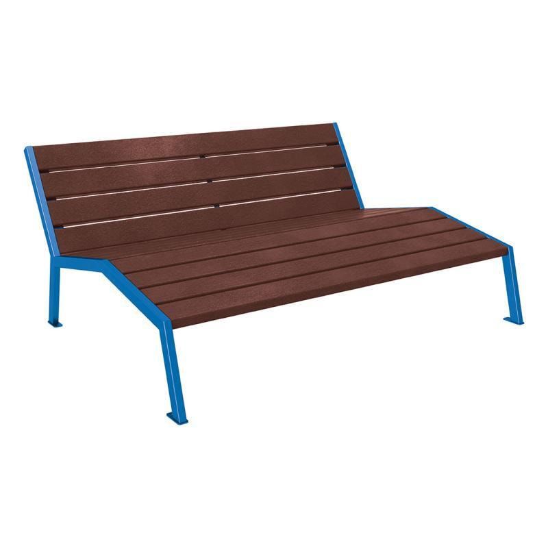 Liegestuhl aus Kunststoff und Stahlstreben - mit Rückenlehne - 808 x 1.800 mm (HxB) - Farbe enzianblau - Parkbank - Gartenbank