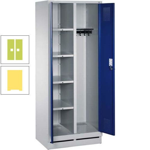 Mehrzweckschrank, Doppeltüren, Füße, 2 Abteile a 300 mm, Korpus anthrazitgrau, Tür anthrazitgrau, 1.800 x 600 x 500 mm (HxBxT)