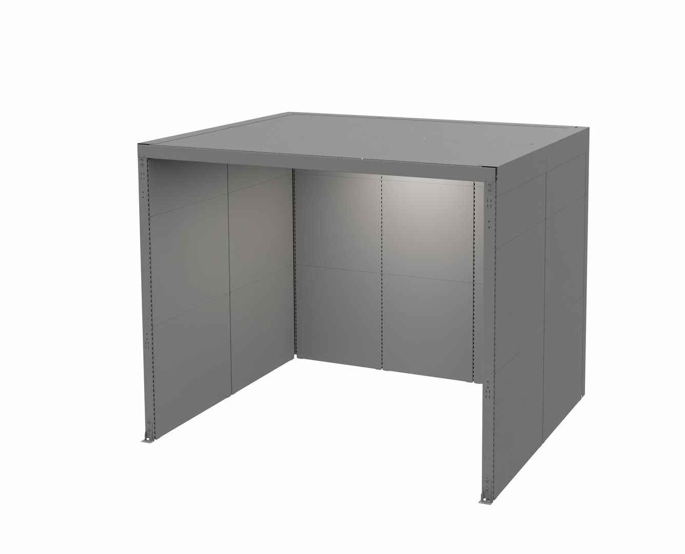 OTTOKIND Akustik-Kabine, Raumkabine, Bürokabine, 2.610 x 3.230 x 2.730 mm (HxBxT), Schalldämmung, LED-Beleuchtung, Stahlblech, Farbe lichtgrau