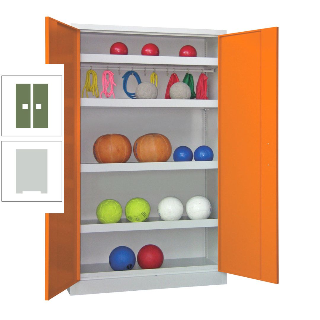 Ballschrank - Vollblechtüren - 4 Böden - 1 Hakenleiste - 1.950x1.200x500 mm (HxBxT) - anthrazitgrau