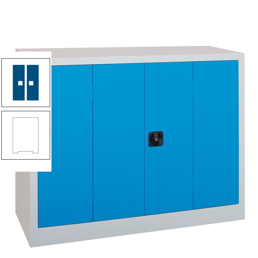 Falttürenschrank - 1.000x1.200x400 mm (HxBxT) - 2 Einlegeböden, gepulvert - Zylinderschloss - anthrazitgrau