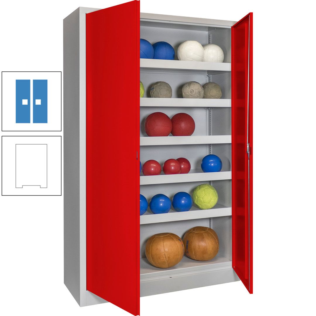 Ballschrank - Vollblechtüren - 5 Böden - 1.950x1.200x500 mm (HxBxT) - anthrazitgrau