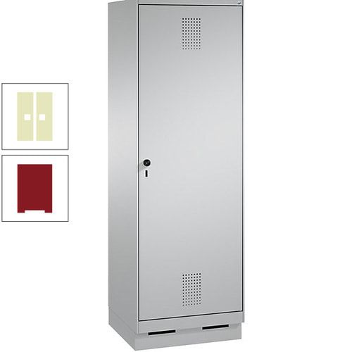Doppel-Spind, Garderobenschrank, 1 Tür für 2 Abteile a 300 mm, Korpus anthrazitgrau, Türen anthrazitgrau, 1.800 x 600 x 500 mm (HxBxT)