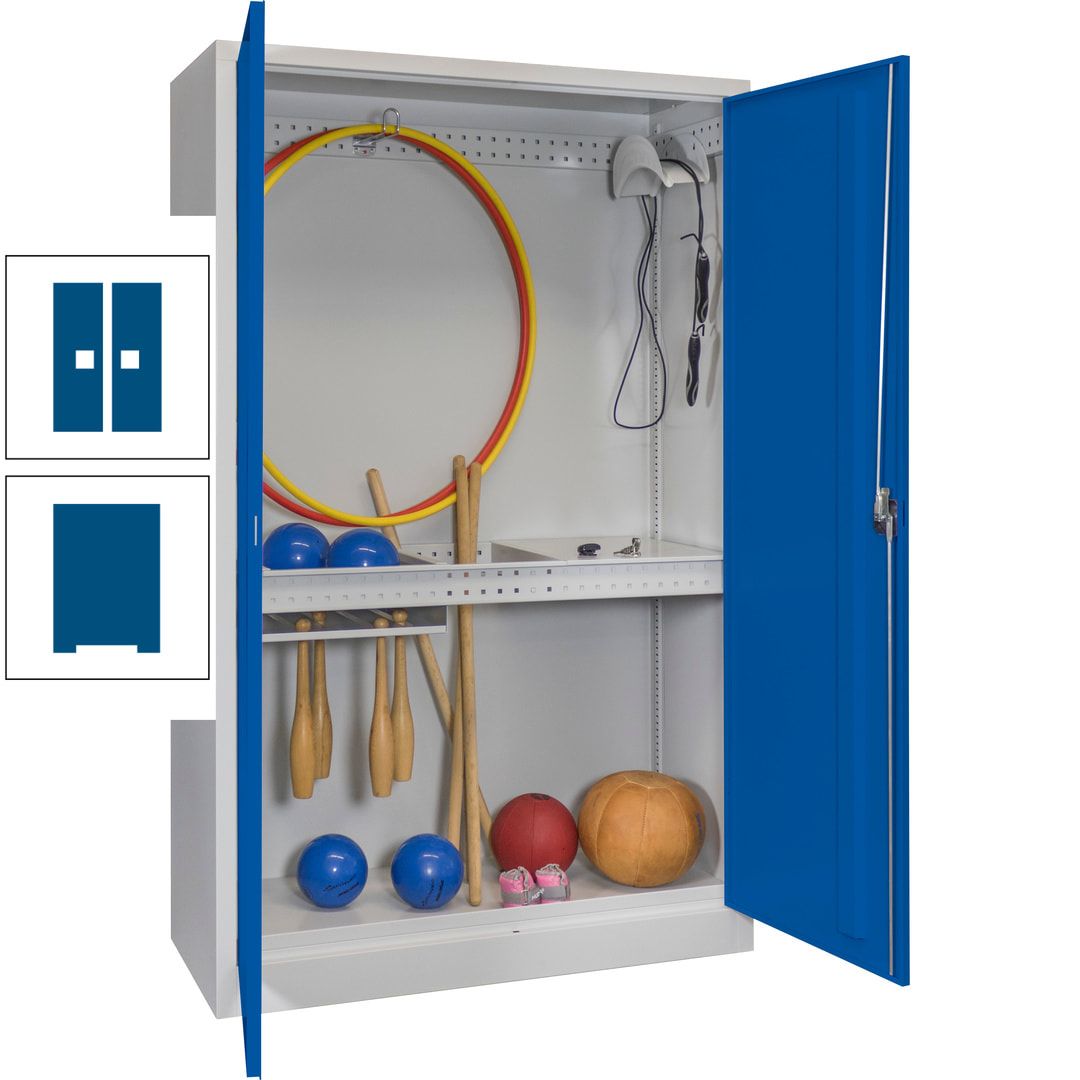 Sportschrank - Vollblechtüren - Variante 3 - 1.950x1.200x500 mm (HxBxT) - anthrazitgrau